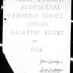 Annual Narrative Report on Home Demonstration Agent Work, African American, Jones County, NC, 1956