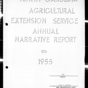 North Carolina Agricultural Extension Service Annual Narrative Report, Lee County, NC