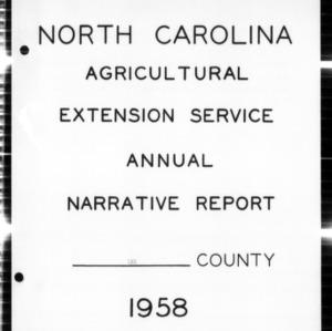 North Carolina Agricultural Extension Service Annual Narrative Report, Lee County, NC