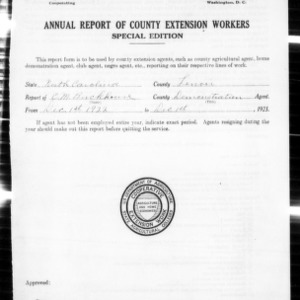 Annual Report of County Demonstration Workers Special Edition, Lenoir County, NC