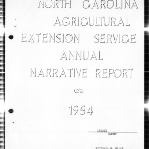North Carolina Agricultural Extension Service Annual Narrative Report, Lenoir County, NC