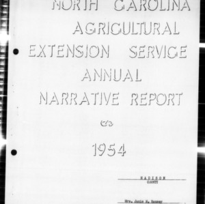 North Carolina Agricultural Extension Service Home Demonstration Agent Annual Narrative Report, Madison County, NC