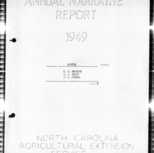 North Carolina Agricultural Extension Service Annual Narrative Report, Martin County, NC