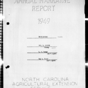 North Carolina Agricultural Extension Service Annual Narrative Report, Mecklenburg County, NC