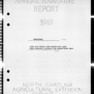 North Carolina Agricultural Extension Service 4-H Club Annual Narrative Report, Mecklenburg County, NC