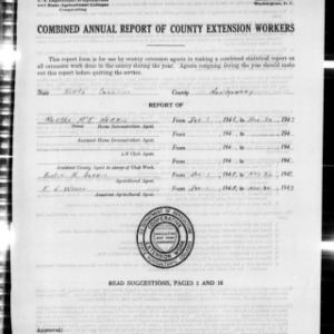 Combined Annual Report of County Extension Workers, Montgomery County, NC
