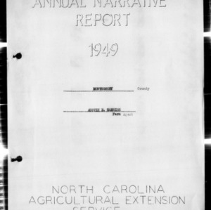 North Carolina Agricultural Extension Service Annual Narrative Report, Montgomery County, NC