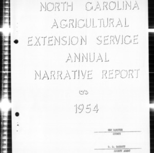 North Carolina Agricultural Extension Service Annual Narrative Report, New Hanover County, NC