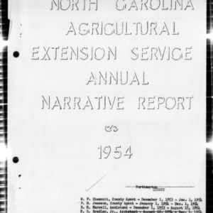 North Carolina Agricultural Extension Service Annual Narrative Report, Northampton County, NC