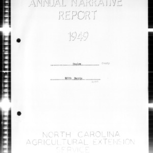 North Carolina Agricultural Extension Service Home Demonstration Agent Annual Narrative Report, Onslow County, NC