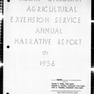 North Carolina Agricultural Extension Service Annual Narrative Report of 4-H Club Work, Onslow County, NC
