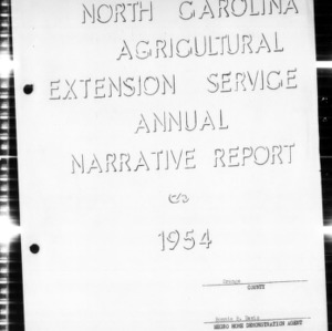 North Carolina Agricultural Extension Service Home Demonstration Agent Annual Narrative Report, Orange County, NC