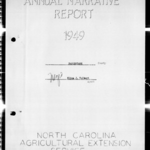 North Carolina Agricultural Extension Service Annual Narrative Report of Home Demonstration in Pasquotank County, NC