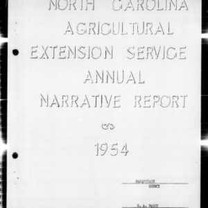North Carolina Agricultural Extension Service Annual Narrative Report, Pasquotank County, NC