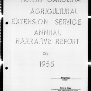 North Carolina Agricultural Extension Service Home Demonstration Agent Annual Narrative Report, Pasquotank County, NC