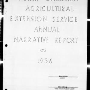 North Carolina Agricultural Extension Service Home Demonstration Agent Annual Narrative Report, Pasquotank County, NC