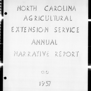 North Carolina Agricultural Extension Service Annual Narrative Report, Pasquotank County, NC
