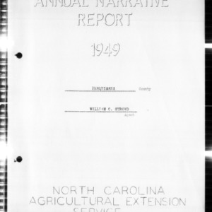 North Carolina Agricultural Extension Service Annual Narrative Report, Perquimans County, NC