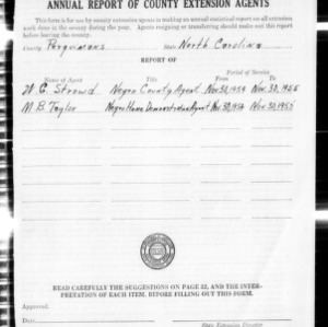 Annual Report of County Extension Agents, African American, Perquimans County, NC