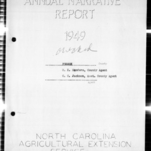 North Carolina Agricultural Extension Service Annual Narrative Report, Person County, NC