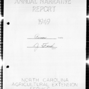 North Carolina Agricultural Extension Service Annual Narrative Report, Person County, NC