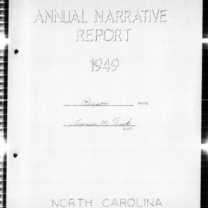 North Carolina Agricultural Extension Service Home Demonstration Agent Annual Narrative Report, Person County, NC