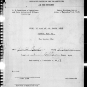 Cooperative Extension Work in Agriculture and Home Economics, Report of Work of the County Agent, Randolph County, NC