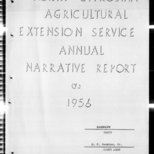 North Carolina Agricultural Extension Service Annual Narrative Report, Randolph County, NC