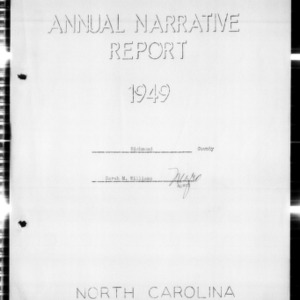 North Carolina Agricultural Extension Service Home Demonstration Agent Annual Narrative Report, Richmond County, NC