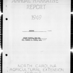 North Carolina Agricultural Extension Service Home Demonstration Agent Annual Narrative Report, Robeson County, NC