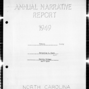 North Carolina Agricultural Extension Service Home Demonstration Agent Annual Narrative Report, Robeson County, NC