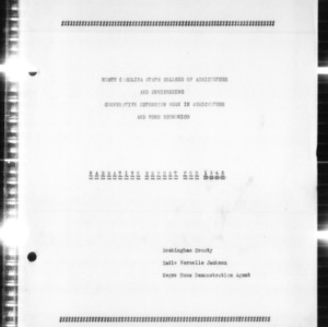 North Carolina State College of Agriculture and Engineering Cooperative Extension Work in Agriculture and Home Economics, Narrative Report of African American Home Demonstration Agent