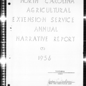 North Carolina Agricultural Extension Service Home Demonstration Agent Annual Narrative Report, Rockingham County, NC