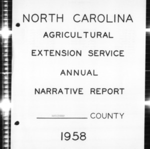 North Carolina Agricultural Extension Service Annual Narrative Report, Rockingham County, NC