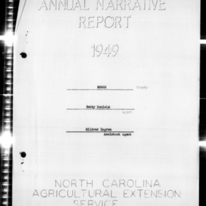 North Carolina Agricultural Extension Service Home Demonstration Agent Annual Narrative Report, Rowan County, NC