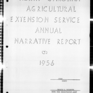North Carolina Agricultural Extension Service Home Demonstration Agent Annual Narrative Report, Rowan County, NC