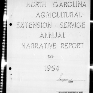 North Carolina Agricultural Extension Service Home Demonstration Agent Annual Narrative Report, Sampson County, NC