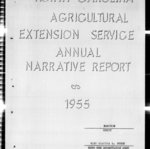 North Carolina Agricultural Extension Service Home Demonstration Agent Annual Narrative Report, Sampson County, NC