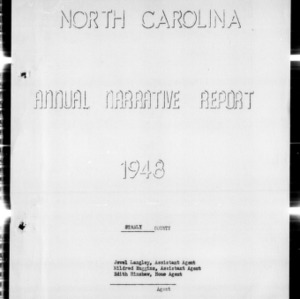 North Carolina Agricultural Extenstion Service Home Demonstration Agent Annual Narrative Report, Stanly County, NC