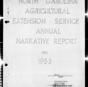 North Carolina Agricultural Extenstion Service Home Demonstration Agent Annual Narrative Report, Stanly County, NC