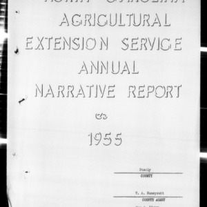 North Carolina Agricultural Extension Service Annual Narrative Report, Stanly County, NC