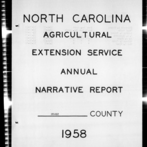 North Carolina Agricultural Extension Service Annual Narrative Report, Stanly County, NC