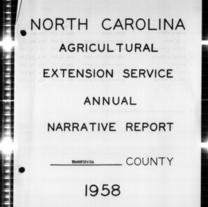 North Carolina Agricultural Extension Service Annual Narrative Report, Transylvania County, NC