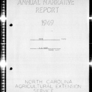 North Carolina Agricultural Extension Service Annual Narrative Report, Union County, NC