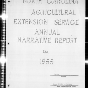 North Carolina Agricultural Extension Service Home Demonstration and 4-H Club Work Annual Narrative Reports, Union County, NC