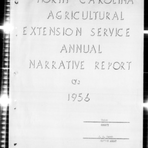 North Carolina Agricultural Extension Service Annual Narrative Report, Union County, NC