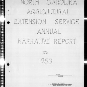 North Carolina Agricultural Extension Service Home Demonstration Work and 4-H Club Work Report, Vance County, NC