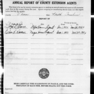 Annual Report of County Extension Agents, African American, Vance County, NC