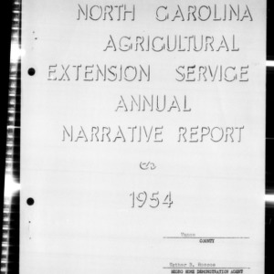 North Carolina Agricultural Extension Service Home Demonstration Work Report, Vance County, NC