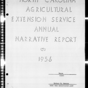 North Carolina Agricultural Extension Service Home Demonstration Work and 4-H Club Work Report, Vance County, NC